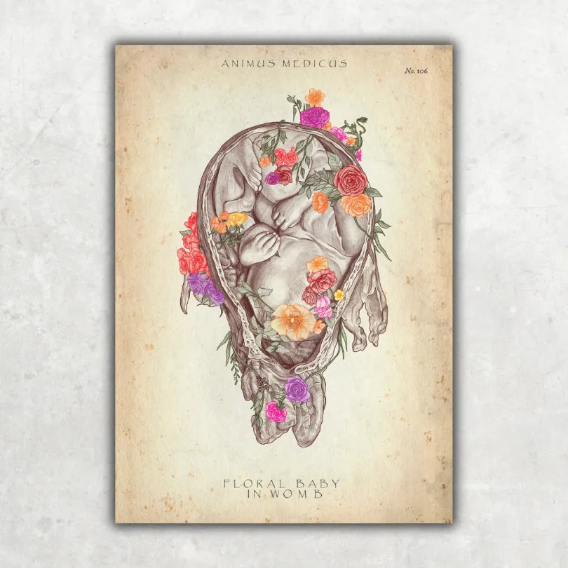Baby im Uterus mit Blumen - Animus Medicus GmbH