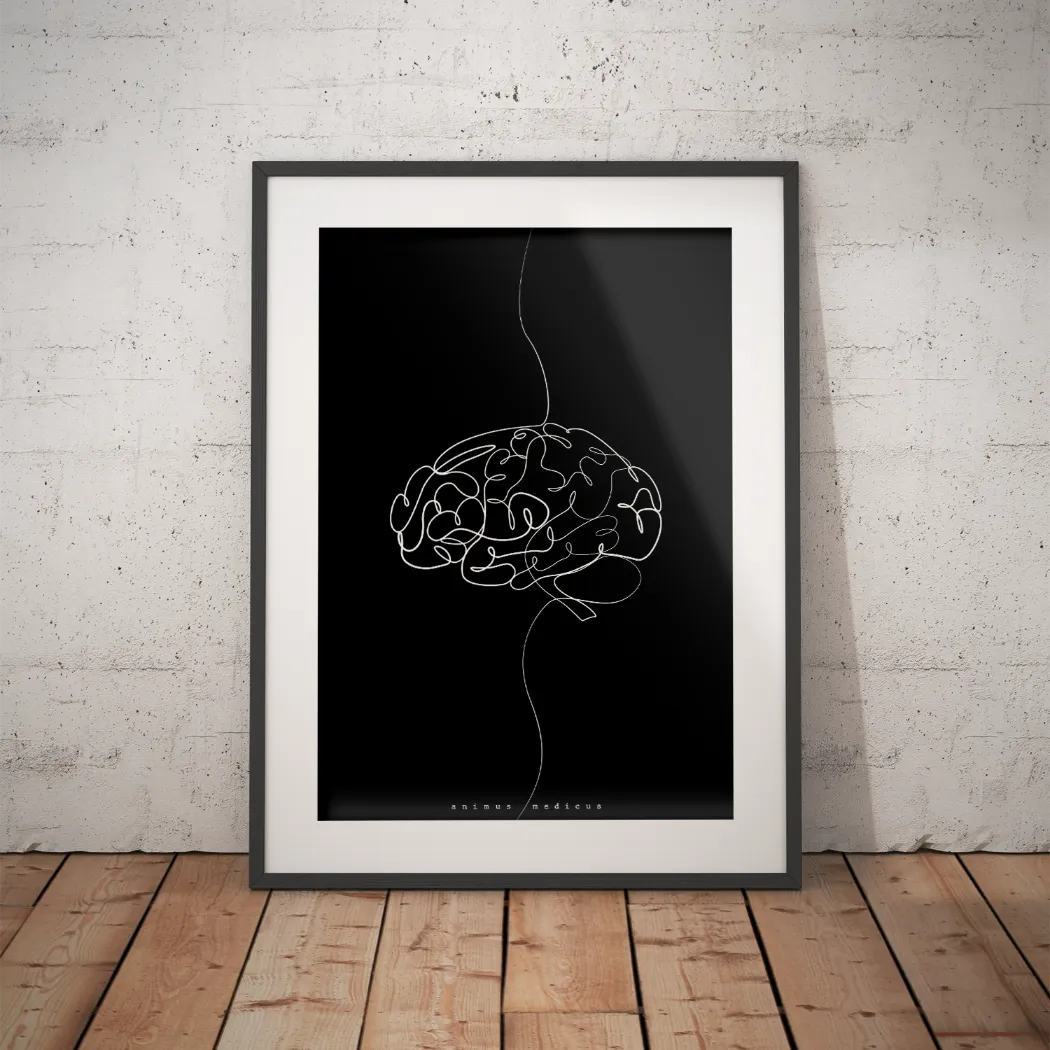 Gehirn Anatomie Minimalist Dark - Animus Medicus GmbH