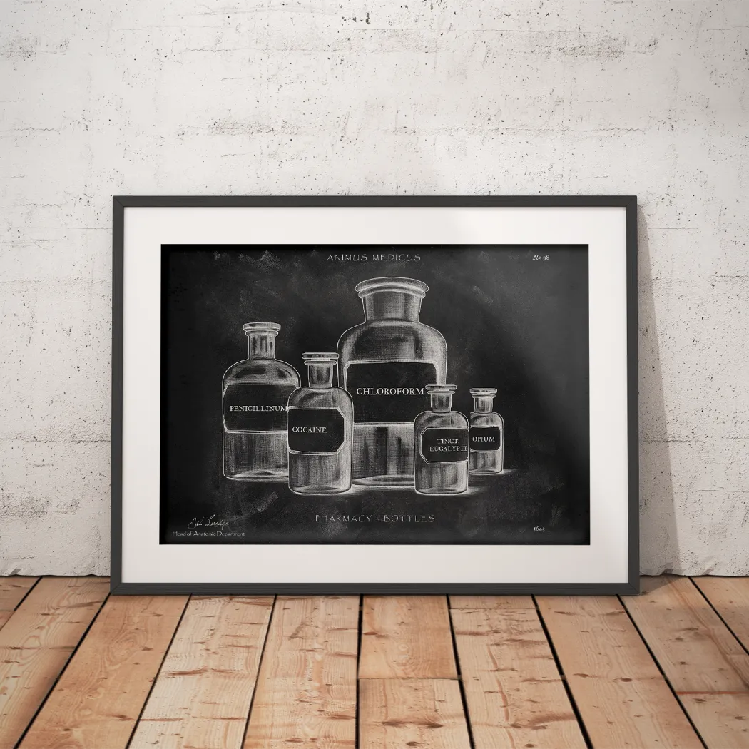 Pharmazie Fläschchen Poster - Chalkboard - Animus Medicus GmbH