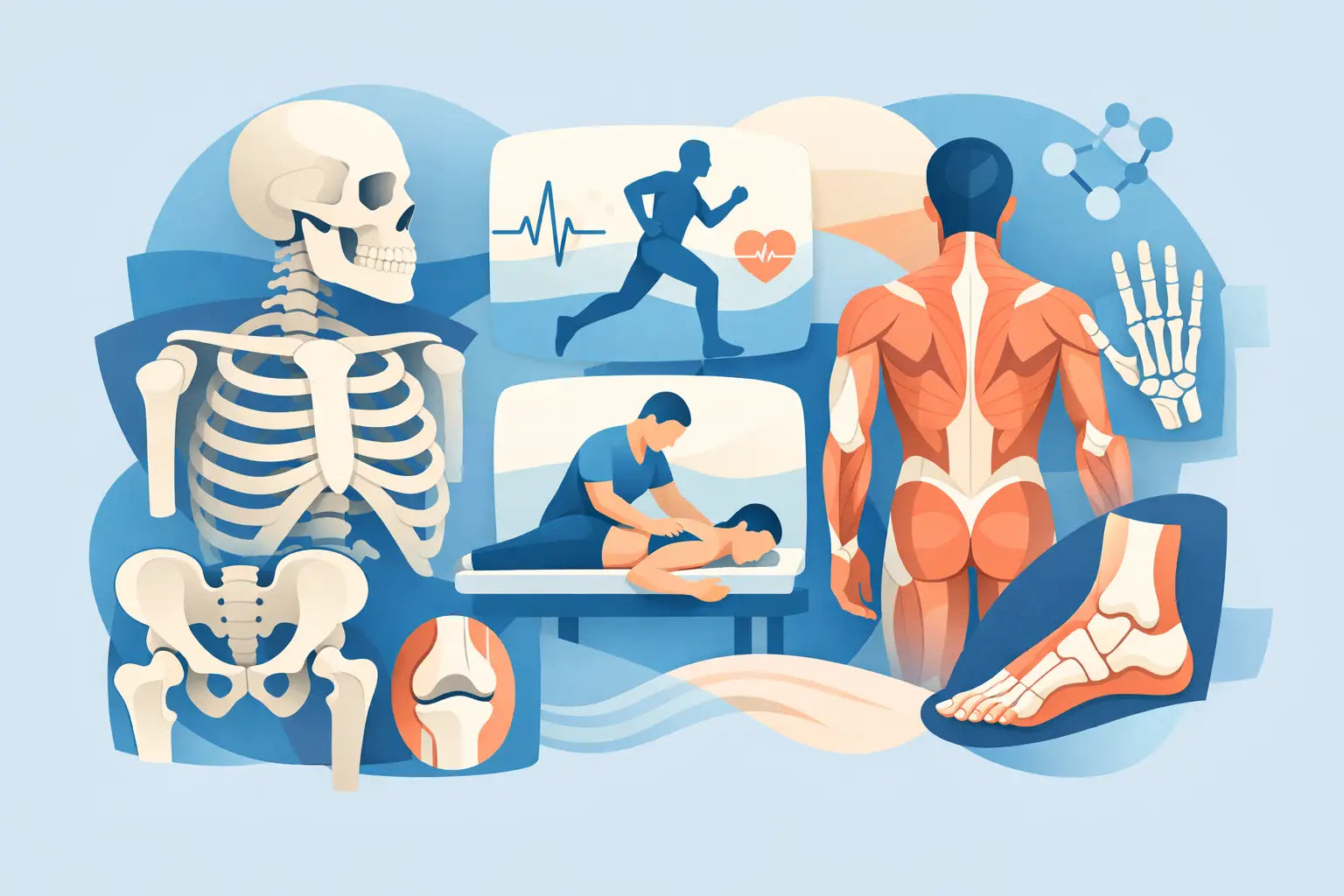 Bewegungsapparat Wandbild für Physiotherapeuten