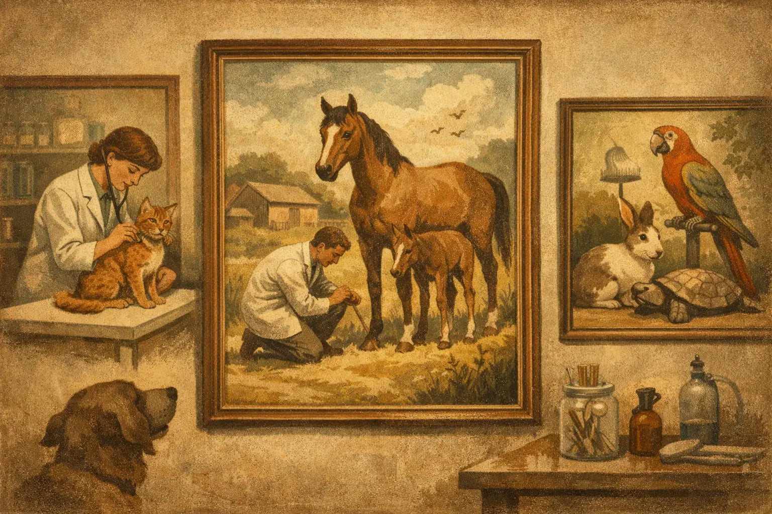 Tiermedizinische Wandbilder für Tierarztpraxen