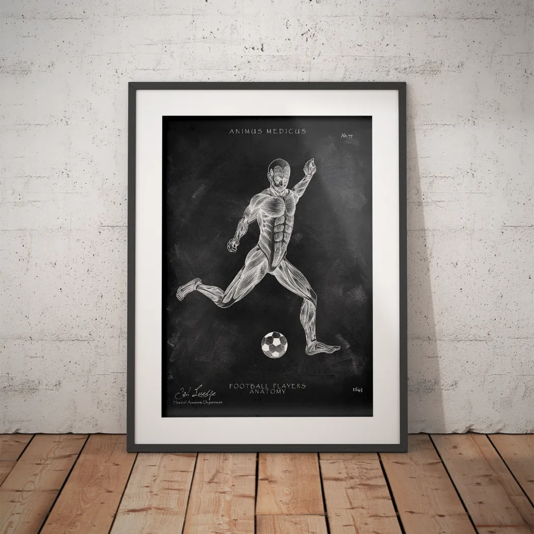 Fußball Anatomie Poster - Chalkboard