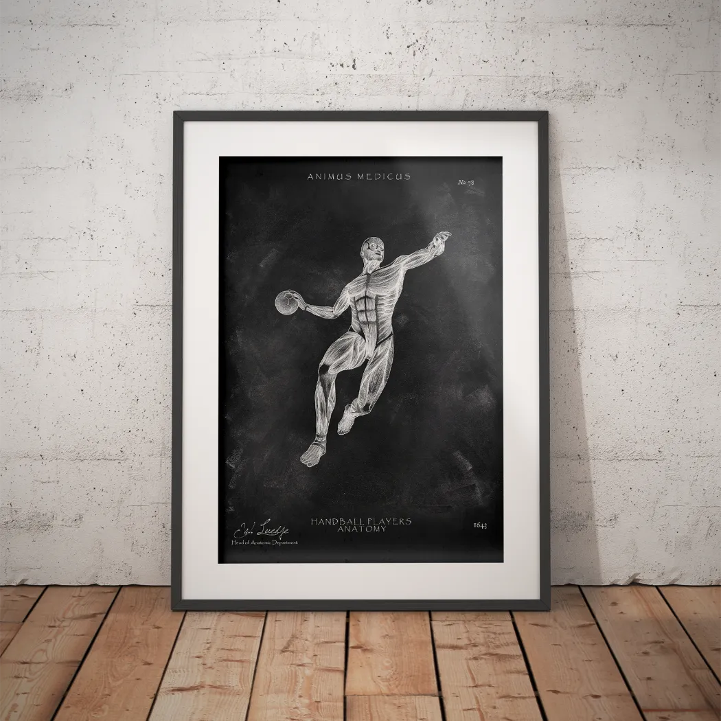 Handball Anatomie Poster - Chalkboard