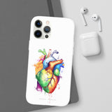 Rainbow heart - phone case