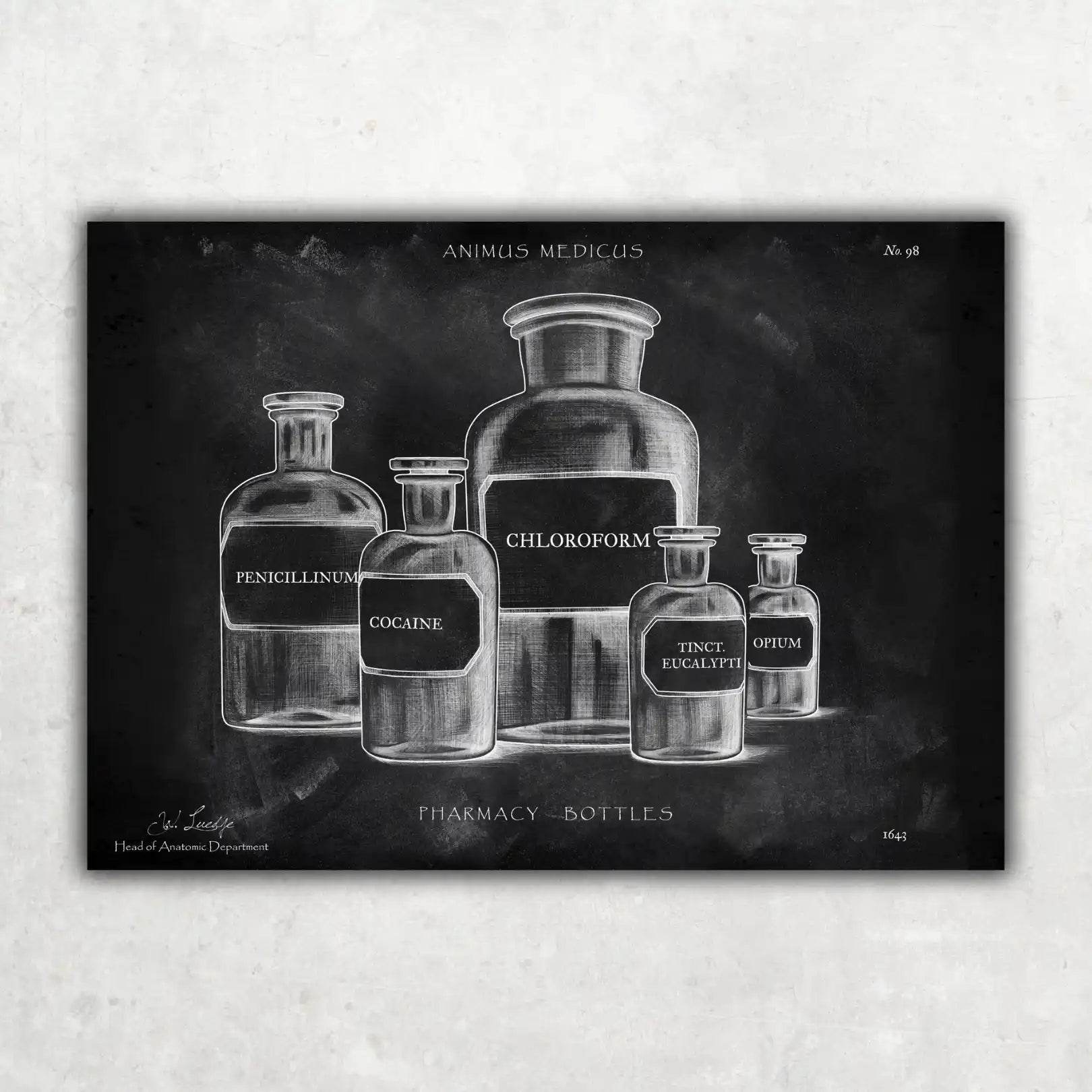 Pharmazie Fläschchen Poster - Chalkboard