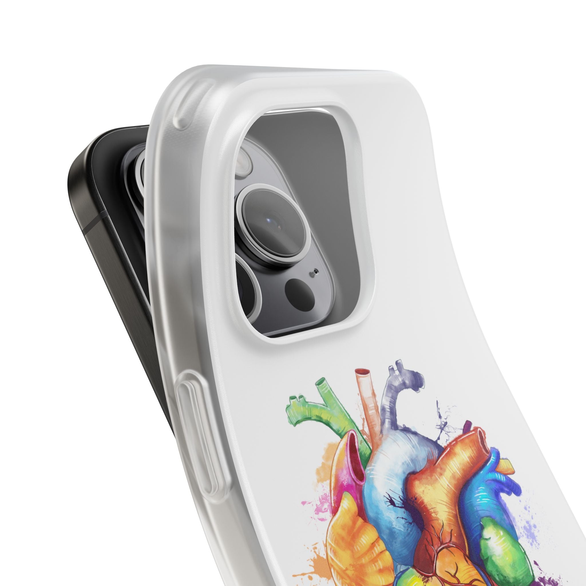 Rainbow heart - phone case