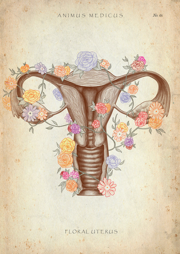 Uterus mit Blumen