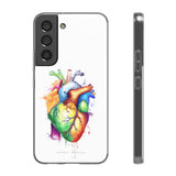 Rainbow heart - phone case