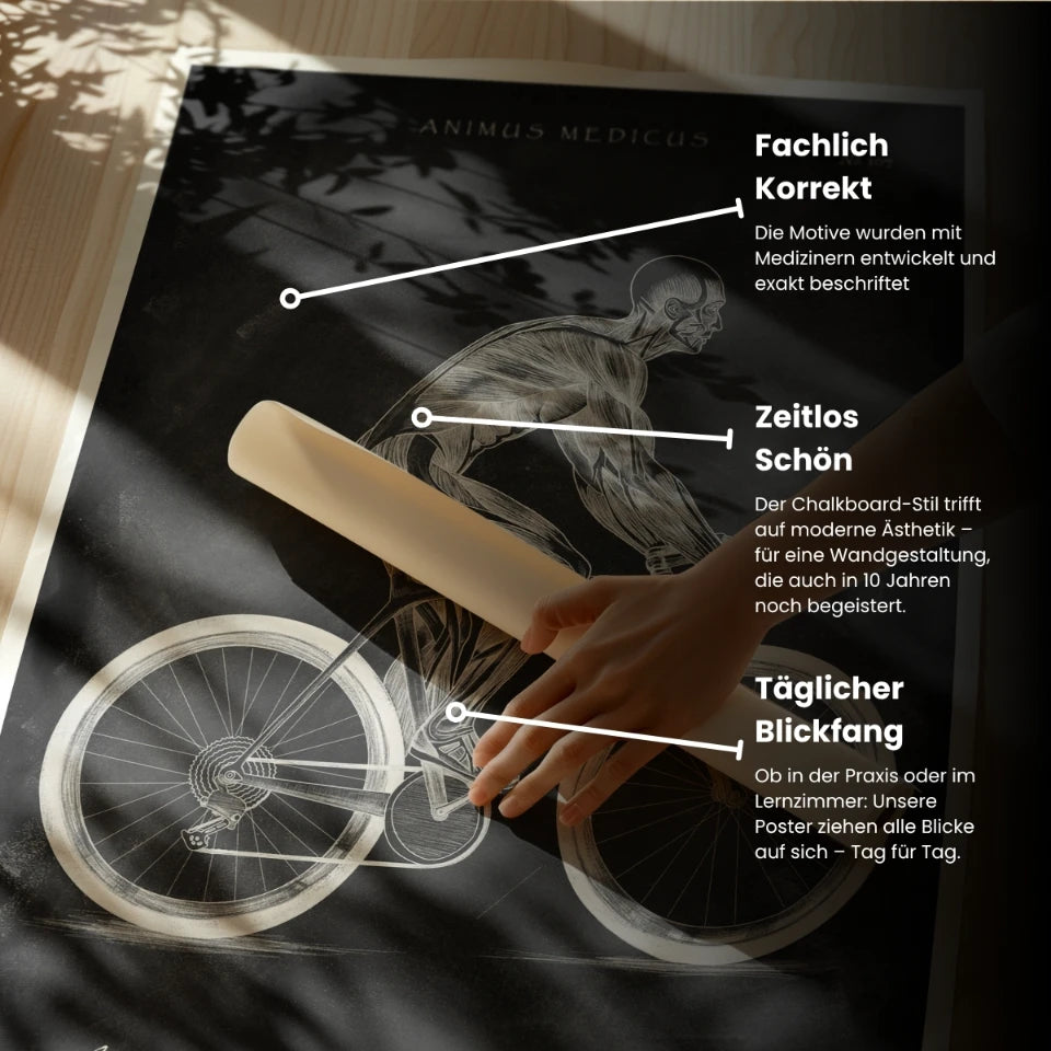 Rennrad Fahrer Anatomie - Chalkboard - Animus Medicus