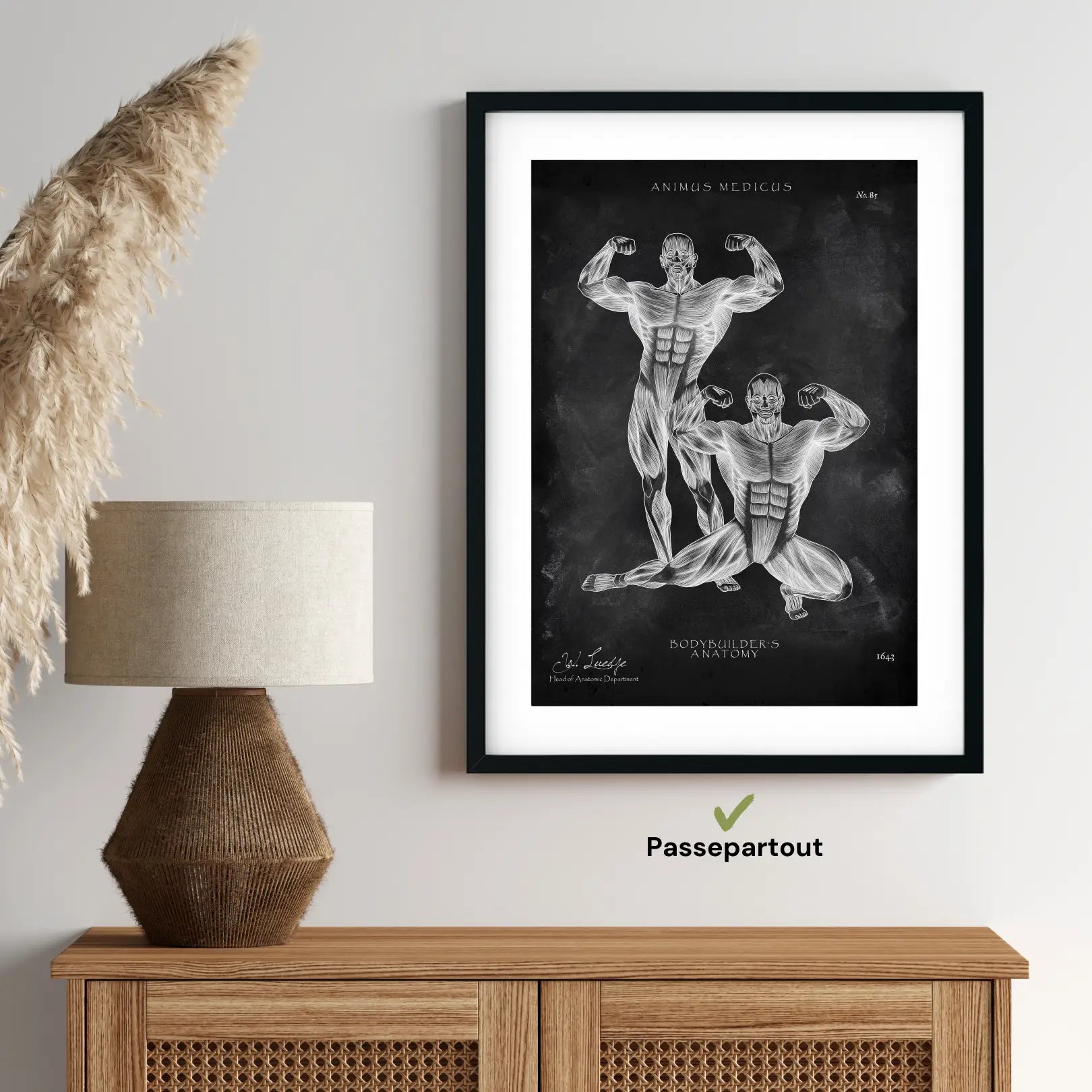 Bodybuilder Anatomie Poster - Chalkboard