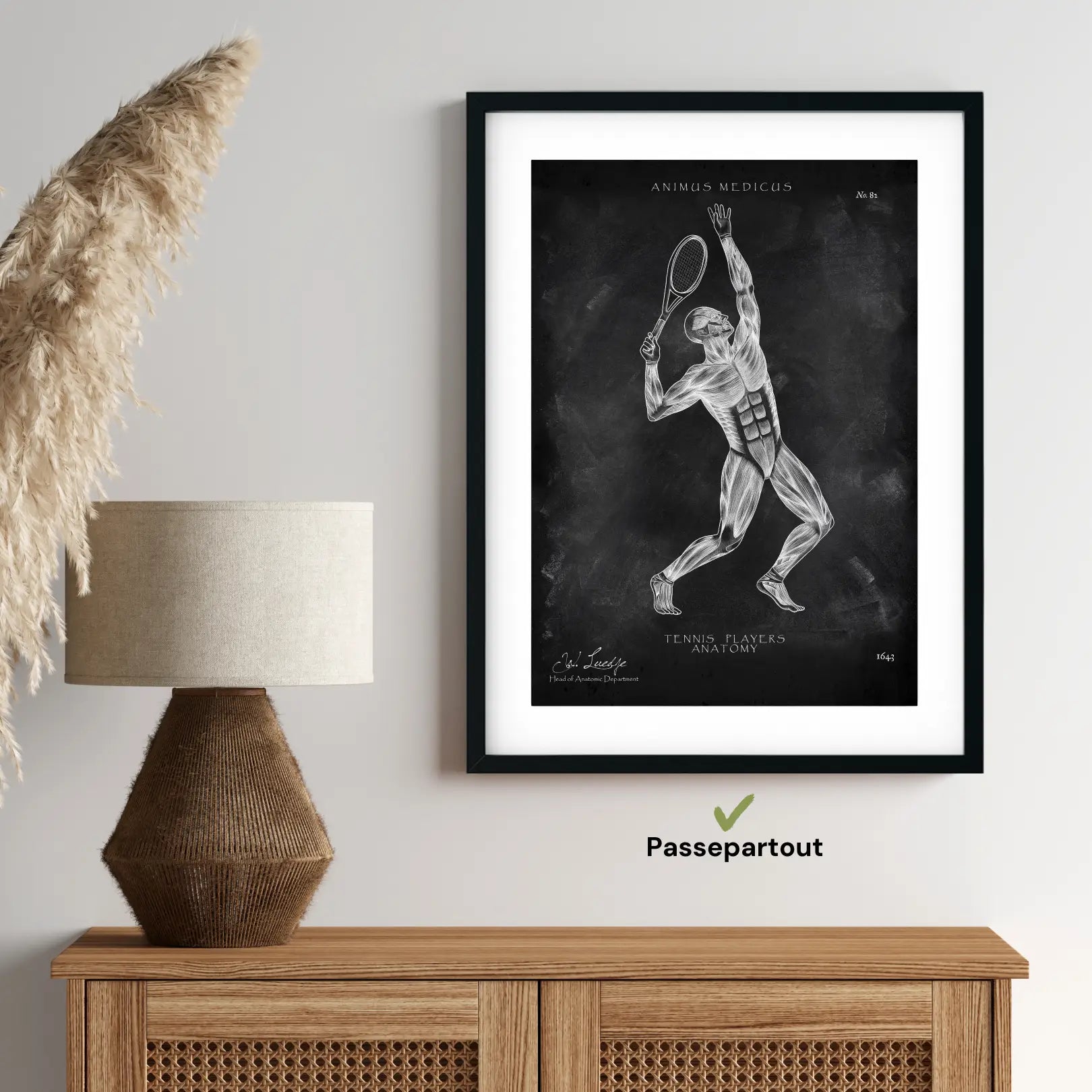 Tennis Anatomie Poster - Chalkboard