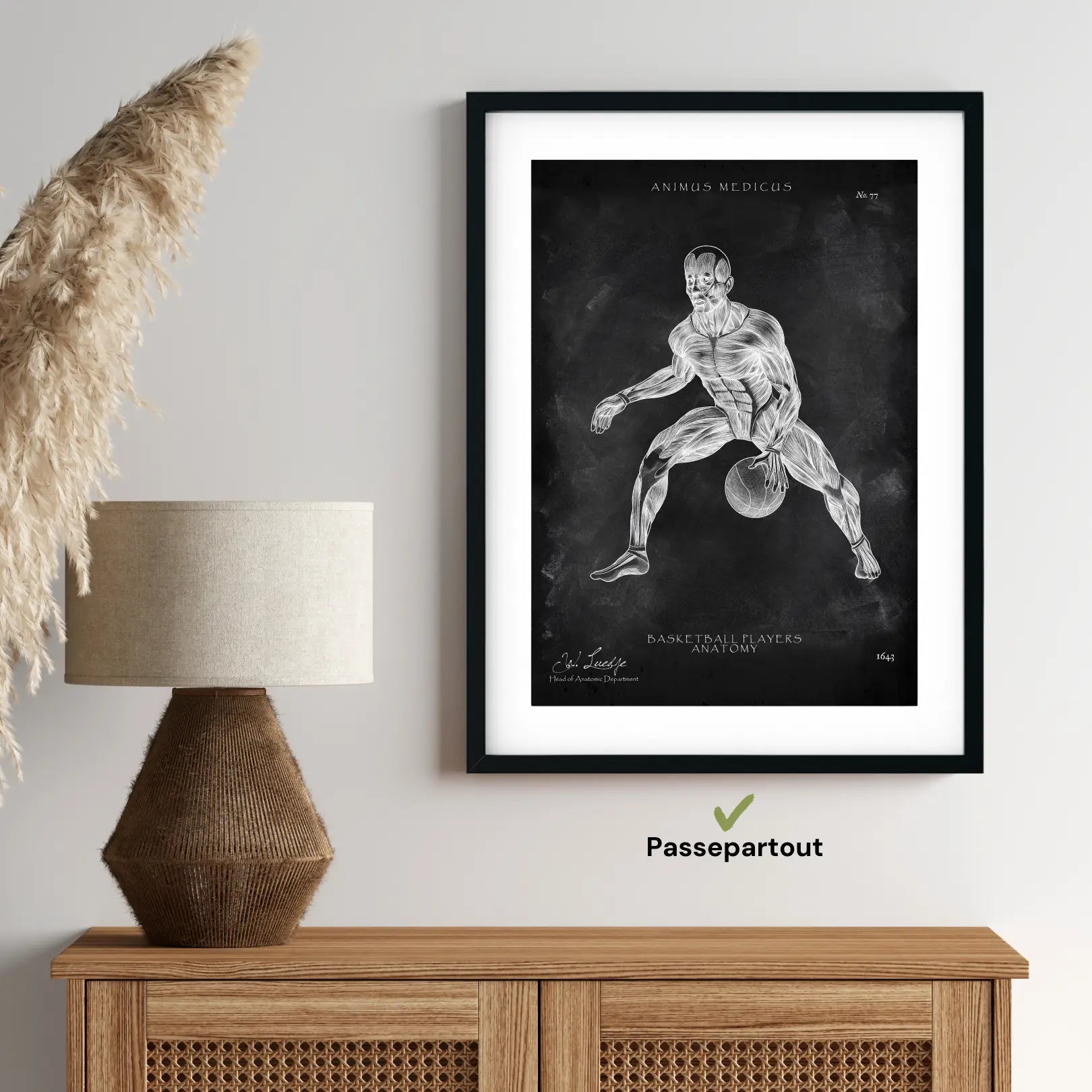 Basketball Anatomie Poster - Chalkboard