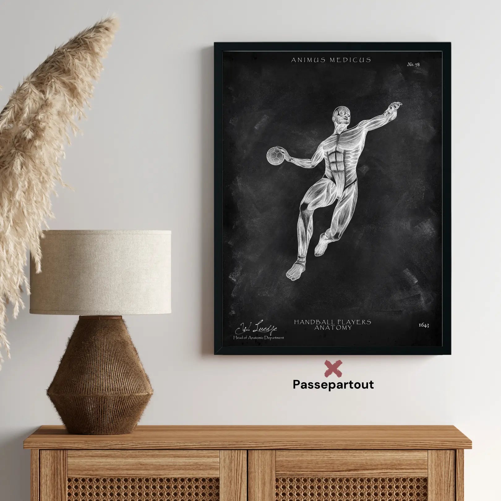 Handball Anatomie Poster - Chalkboard