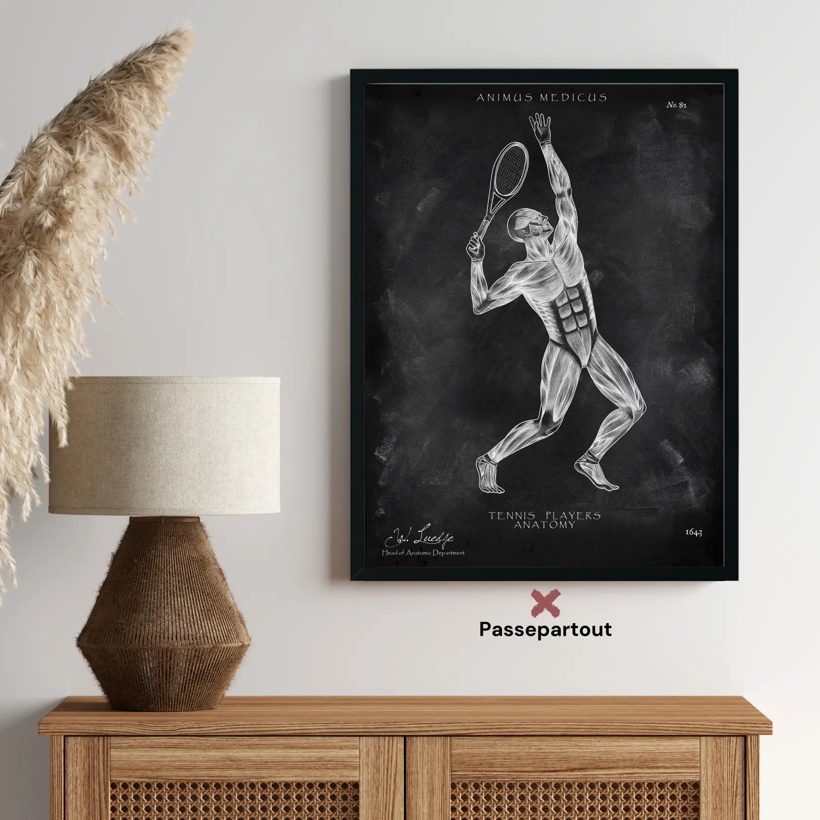 Tennis Anatomie Poster - Chalkboard