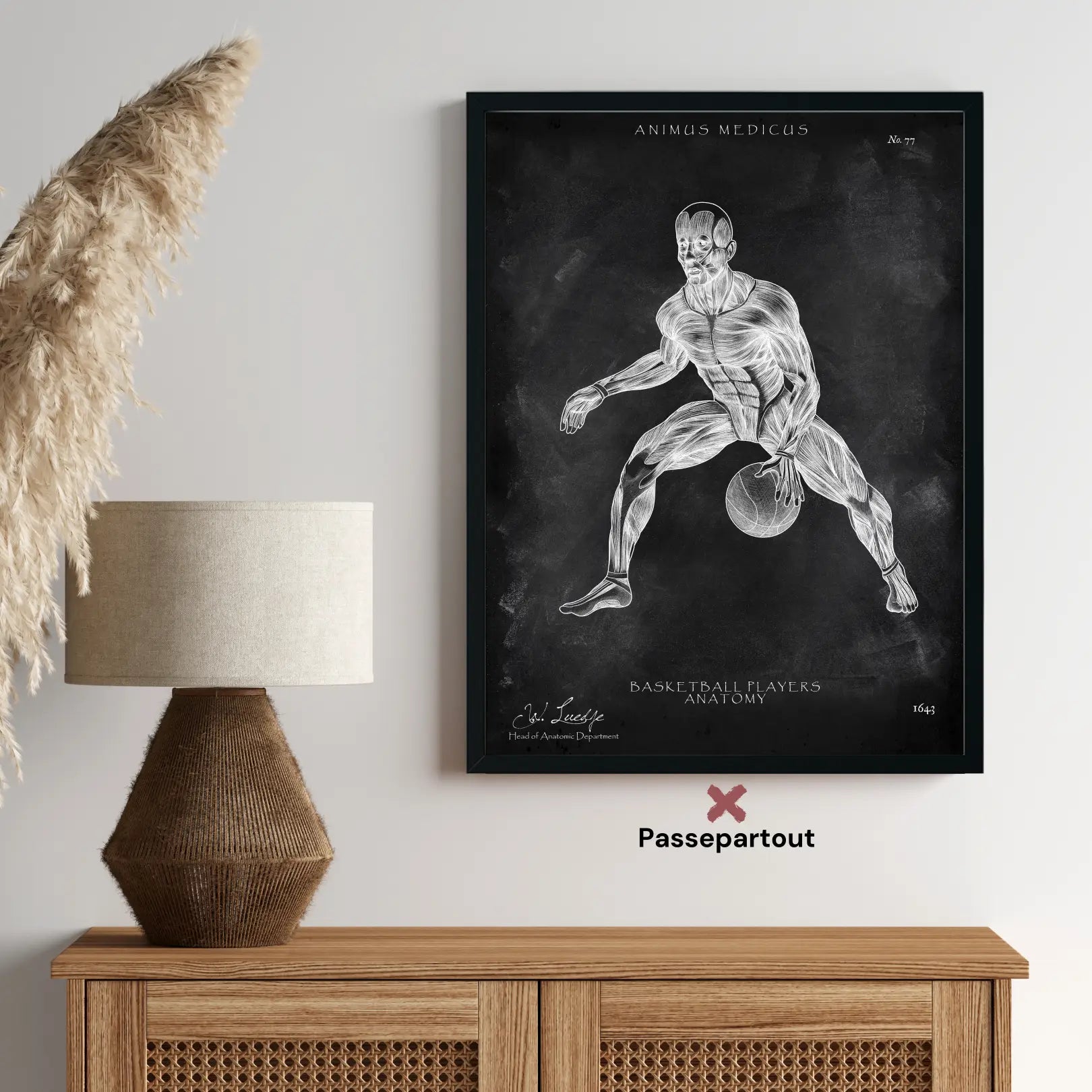 Basketball Anatomie Poster - Chalkboard