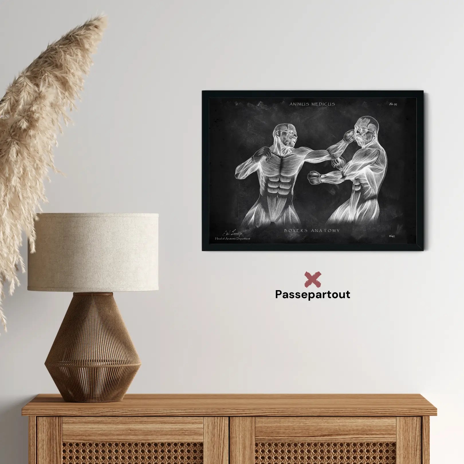 Boxer Anatomie Poster - Chalkboard