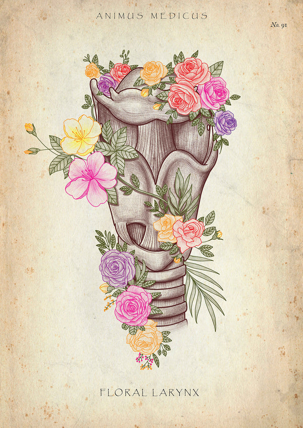 Kehlkopf mit Blumen
