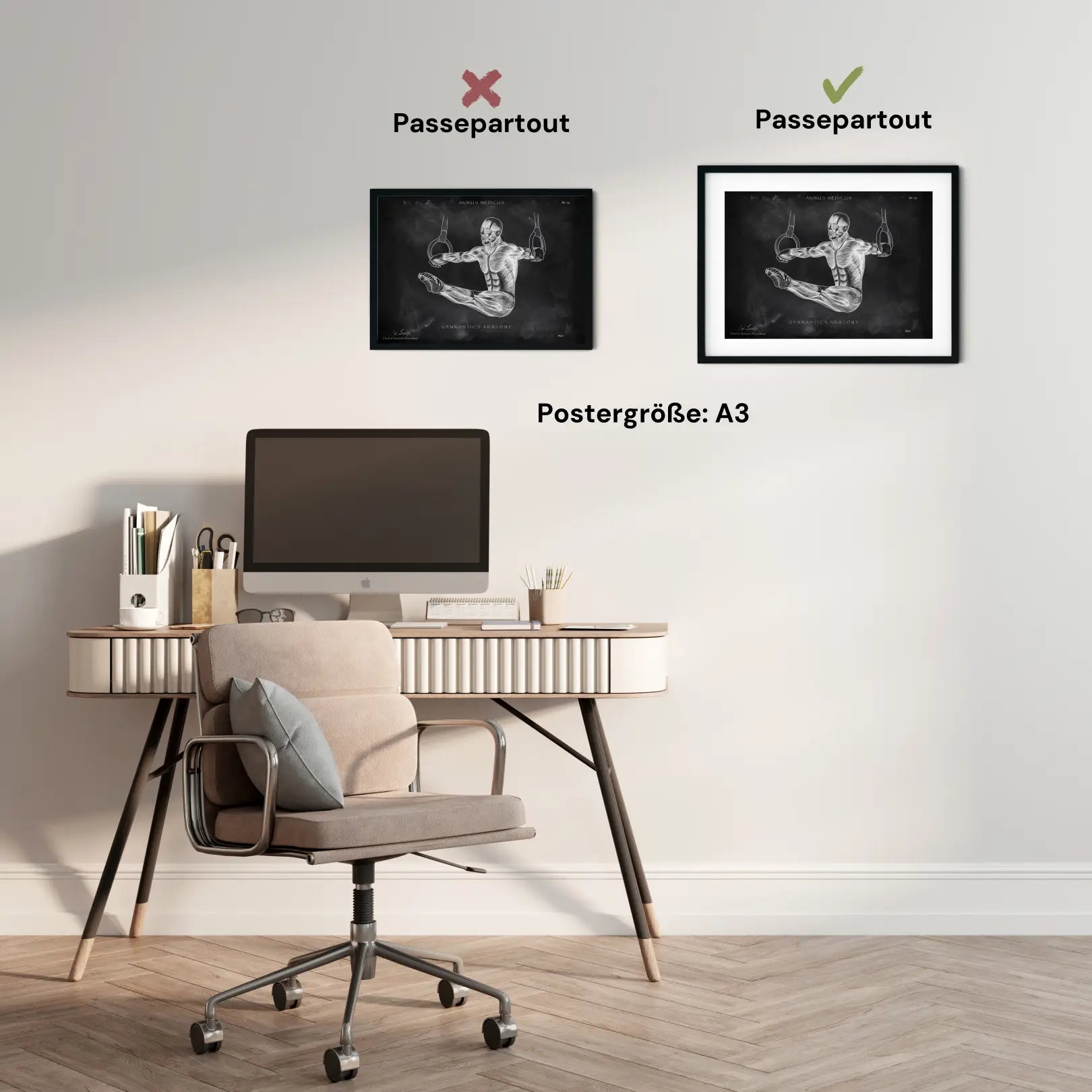 Turnen Anatomie Poster - Chalkboard