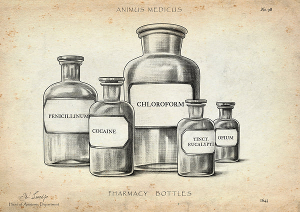 Pharmazie Fläschchen Poster