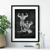 Bodybuilder Anatomie Poster - Chalkboard - Animus Medicus GmbH