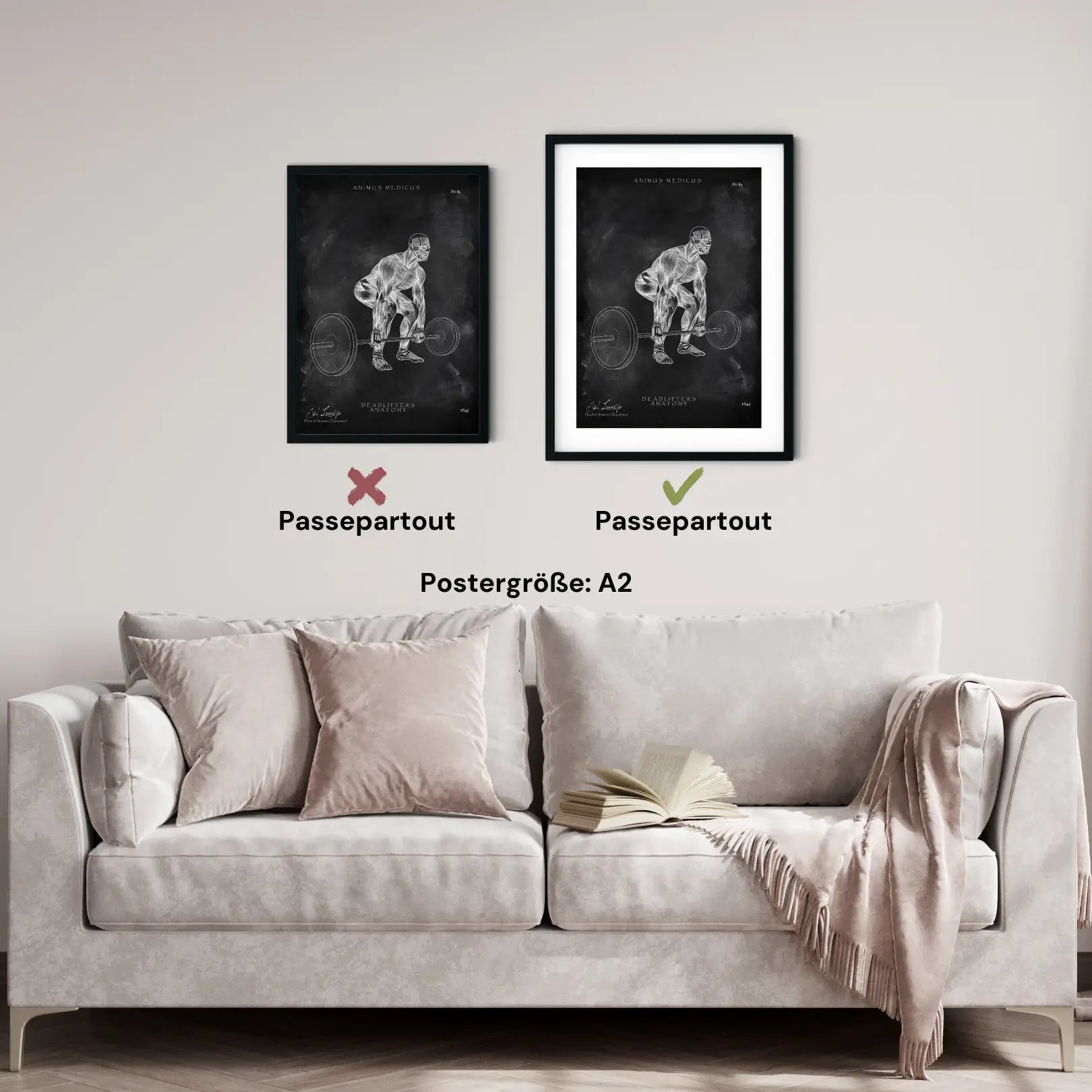 Kreuzheben Anatomie Poster - Chalkboard - Animus Medicus GmbH